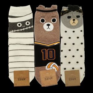 Cotton Kawaii Character Socks 6 pair